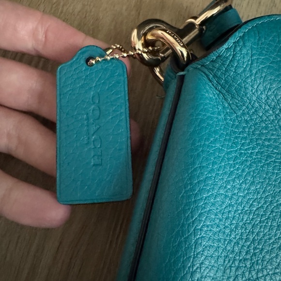 Coach Addie Crossbody blue teal pebble leather - Picture 5 of 6